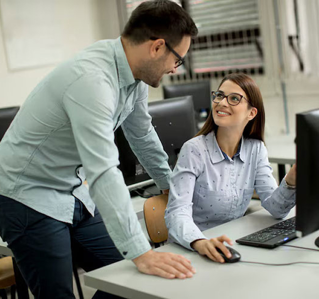 A team of developers collaborating